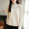 Elegant Rhinestone Embellished Crochet Sweater with Hollow-Out Design - Perfect for Autumn/Winter