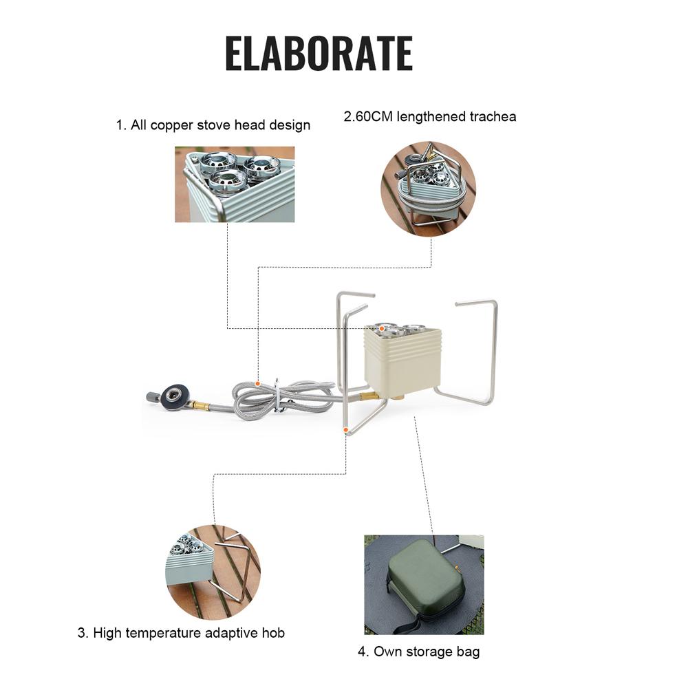 8000 Вт Высокомощная ветрозащитная печь для кемпинга на открытом воздухе — фото 4