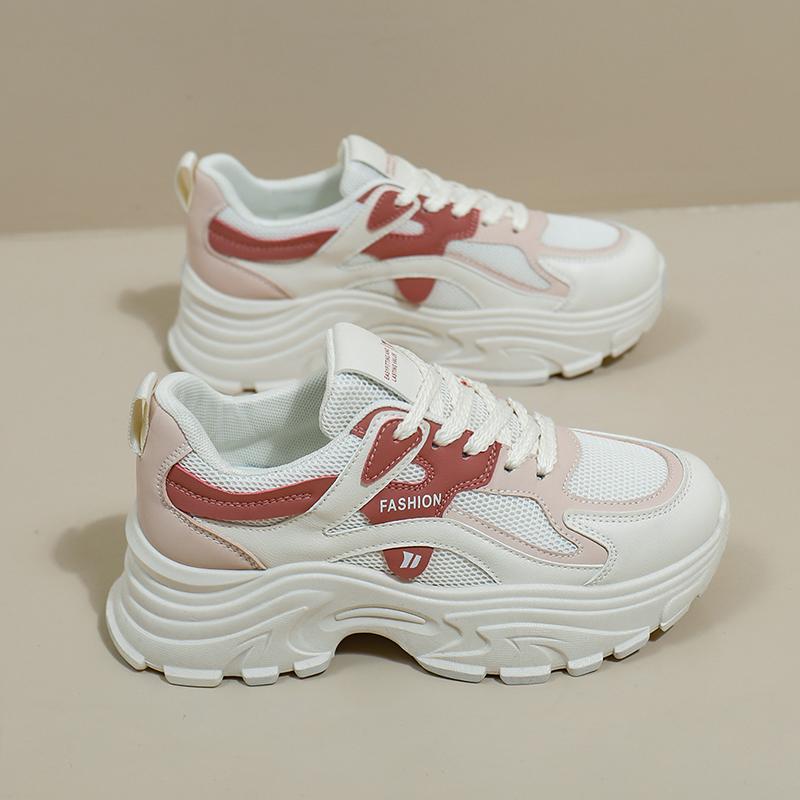 CRLAYDK 2024 New Women's Chunky Sneakers Lace Up Platform Mesh Walking Shoes Fashion Casual Wedge Sport Dad Running Tennis