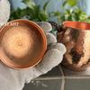 Vintage Copper Oval Coffee Mug,Thickened With Lid Drinking Water Cup,Handcrafted Hammer Texture Woven Handle Tea Cup Tableware