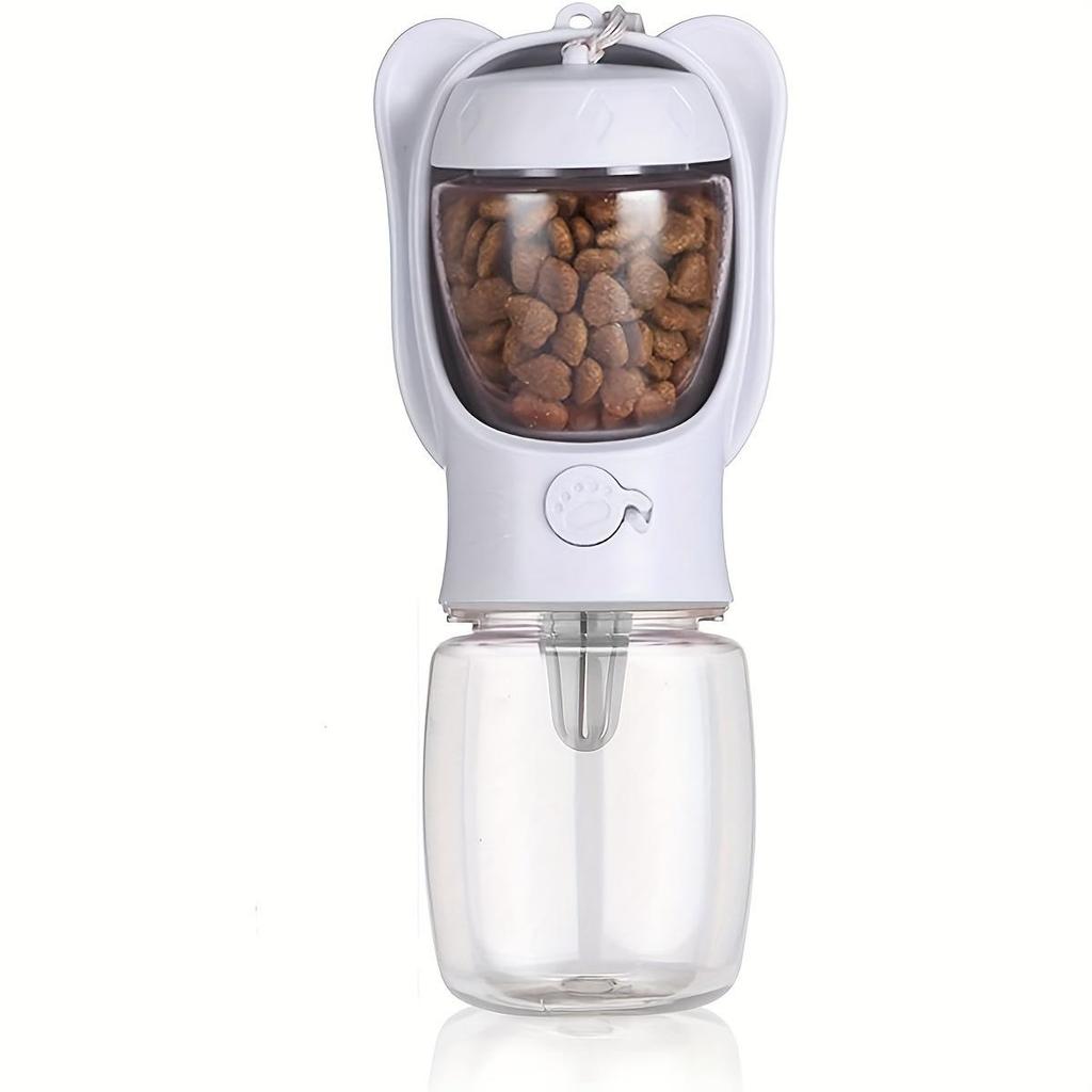 Portable Dog Water Bottle with Food Container, Outdoor Pet Water Dispenser for Hiking, Walking, Travel, Puppy Essentials