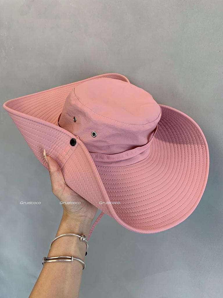 Outdoor hiking hat Women's storage basin hat Summer UV protection sun hat Cycling sun protection hat Big brim bucket hat