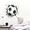 3D Breaking Through Wall Crack Soccer Football PVC Wall Sticker Self-Adhesive Removable for Kids Room Living Room Bedroom Sports Home Decor Art