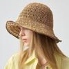 Summer new straw big eaves bucket hat women hollow straw hat travel vacation seaside basin hat