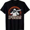 Limited Edition Men's Mud Throwing Ball Trap Shooting Target Pattern Shirt Black with Orange Pr