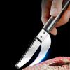 Edelstahl 3-in-1 Fischschuppenmesser Schneiden/Schaben/Ausweiden Mäulchenmesser Schuppenschaber Sägezahnschäler Schaben Ausbeinen Filetieren 1/2 Stück