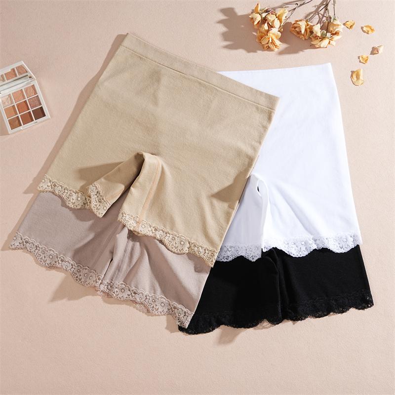FINETOO Women's Lace High Waist Boyshorts Underwear Sexy Seamless Breathable Panties Girls Stretchy Belt Soft Short Lingerie