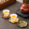1 Stück Gold Retro Metall Untersetzer Exquisite Isolierunterlage Teetabletts für Zuhause Teeräume Vintage KongFu Teezeremonie Zubehör Geschenk