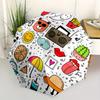 1pc Cartoon Icons Automatic Open/Close Umbrella, Umbrella with cartoon Design, Portable Compact Umbrella for Men & Women, Good Holiday Gift