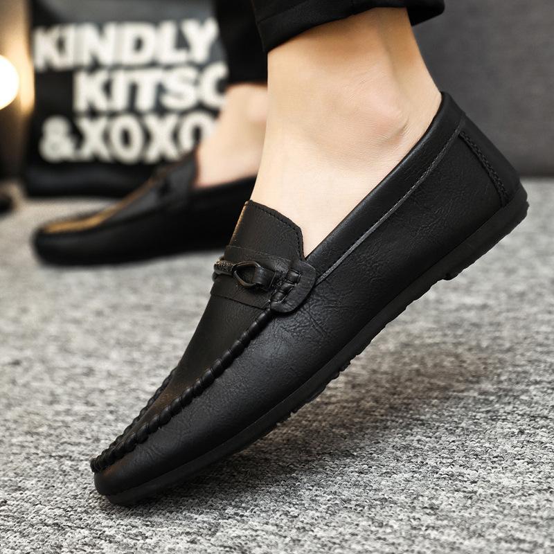 

Лоферы мужские дышащие туфли для вождения мужские летние повседневные кожаные туфли мужские универсальные туфли Tide Lazy Tide 41