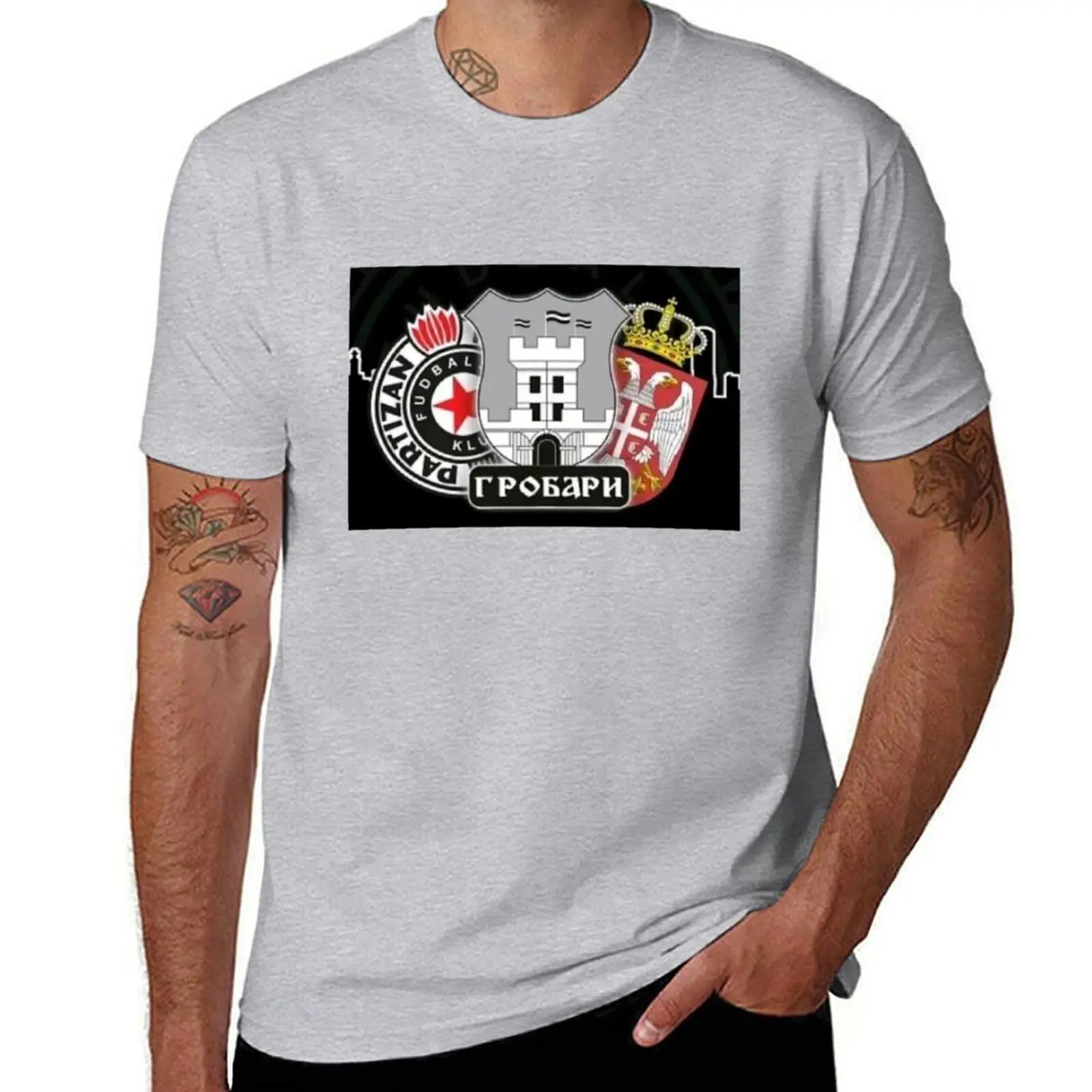 

PARTIZAN BEOGRAD FC T-Shirt oversizeds Short sleeve tee sports fans mens funny t shirts S