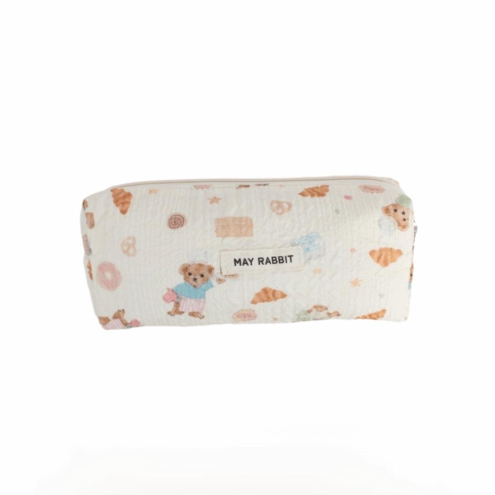 INS Bow Print Pencil Case Large Capacity Student Stationery Storage Bags Back to School Gifts