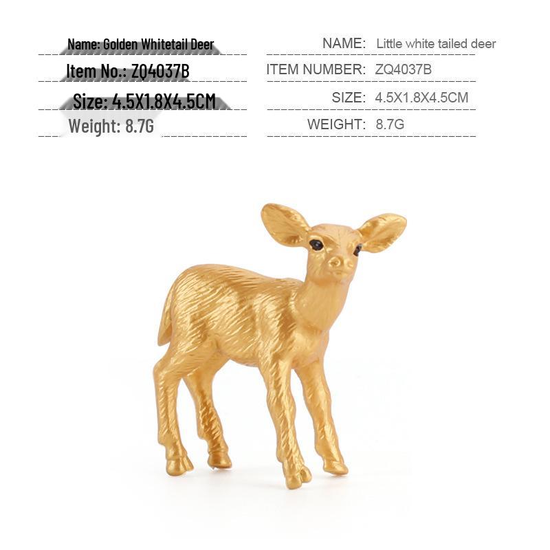 Simulated Christmas Reindeer and White-Tailed Deer Ornament Set