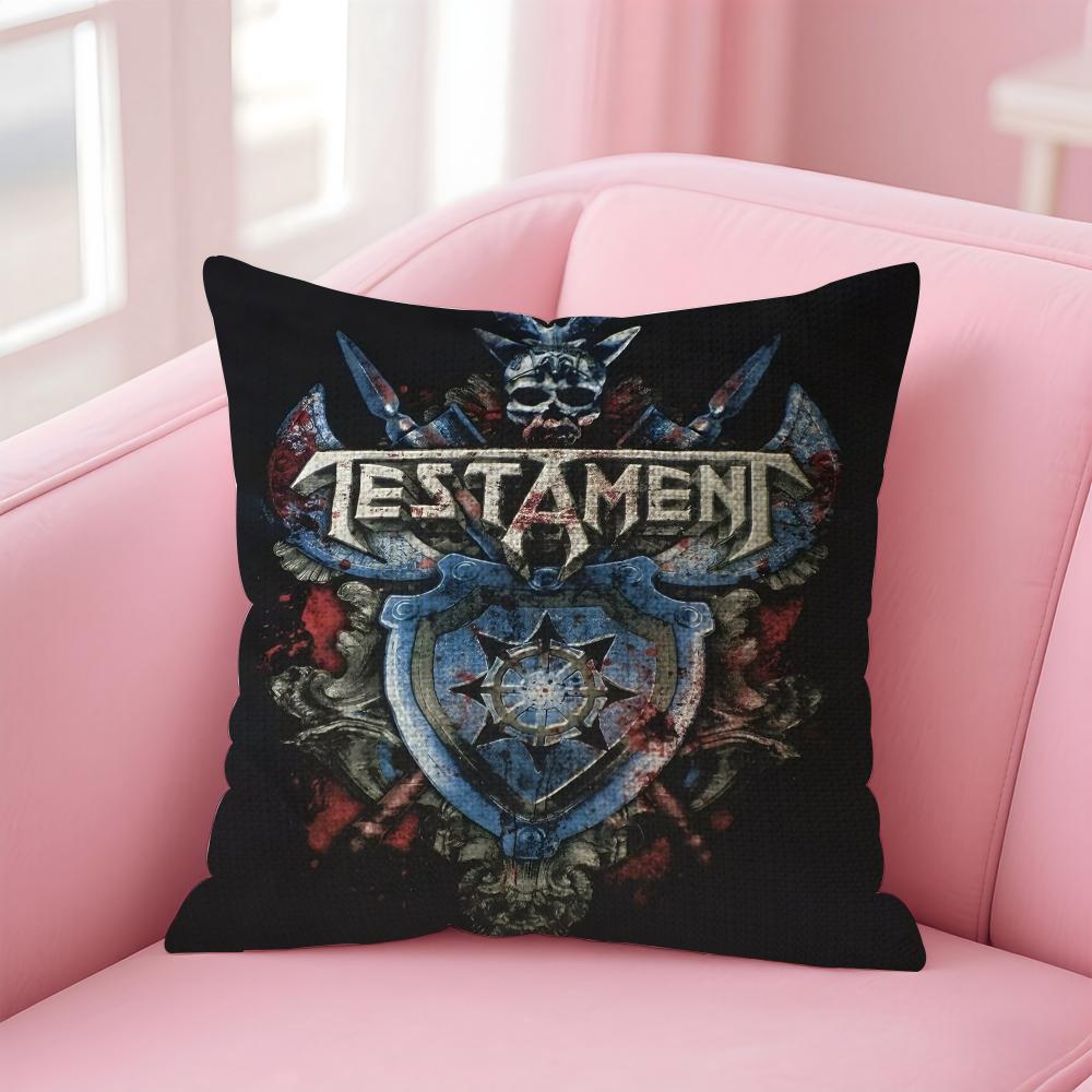 

TTestament Band Cushion Cover Natural Linen Pillow Case DoubleSided Print Decorative Sofa Pillowcase Home Decor Gift 30x30cm