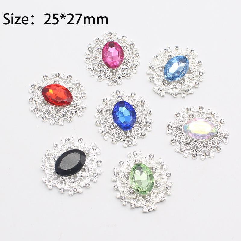 DIY Gift Box: Small 25x26mm Alloy Snap Button, Flat Bottom Rhinestone & Acrylic Rhinestone Button Accessories