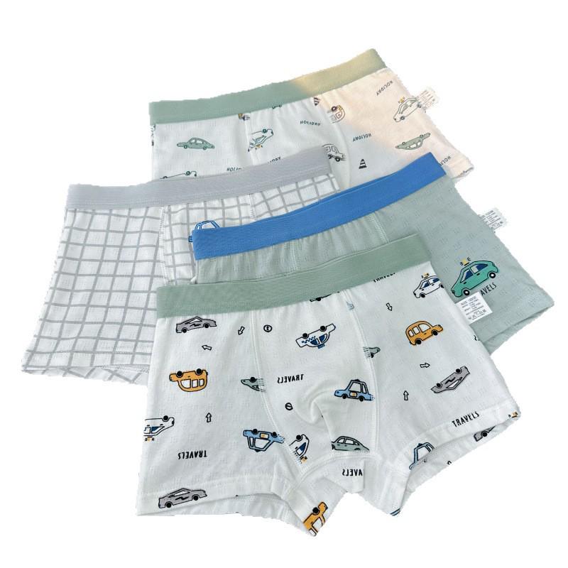 Boys' Cotton Antibacterial Summer Ice Silk Mesh Boxer Briefs