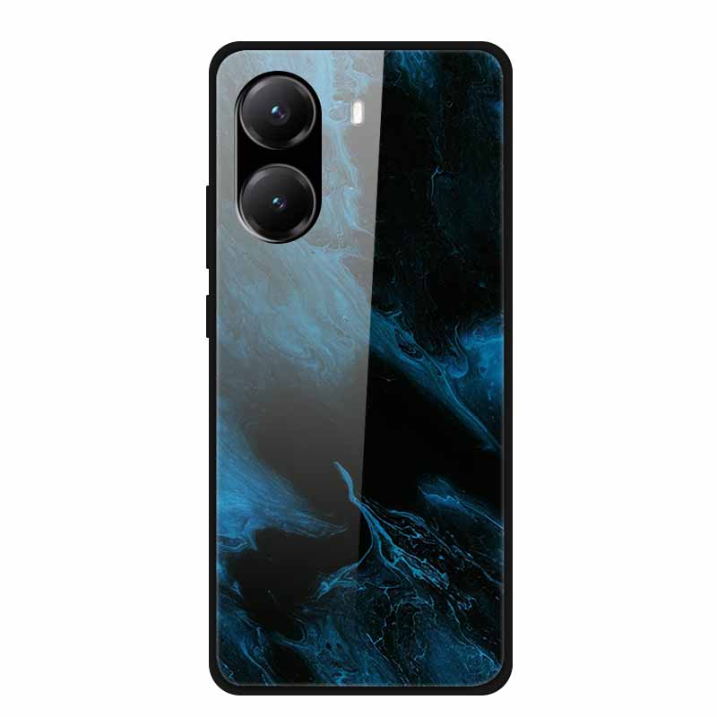 Tempered Glass Case For Poco X7 Pro Back Cover PC Hard Shockproof Cases for Xiaomi PocoX7 Pro Funda Marble Texture Fashion Coque