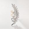Luxury Japanese Wheat Ear Freshwater Pearl & Zircon Brooch Pin