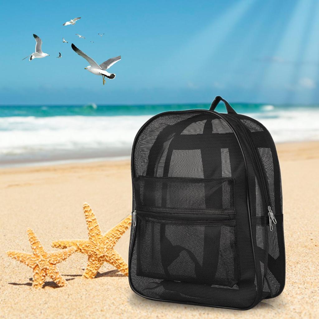 NOTAG Mesh Backpack, Mesh Bag, Daypack, Unisex, Knapsack, Gym Sack, Sports, Pullover, Beach Backpack, Breathable, Outdoor, School, Large Capacity, A4