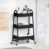 Black 3-tier Storage Trolley 42x41.5x77 Cm Steel