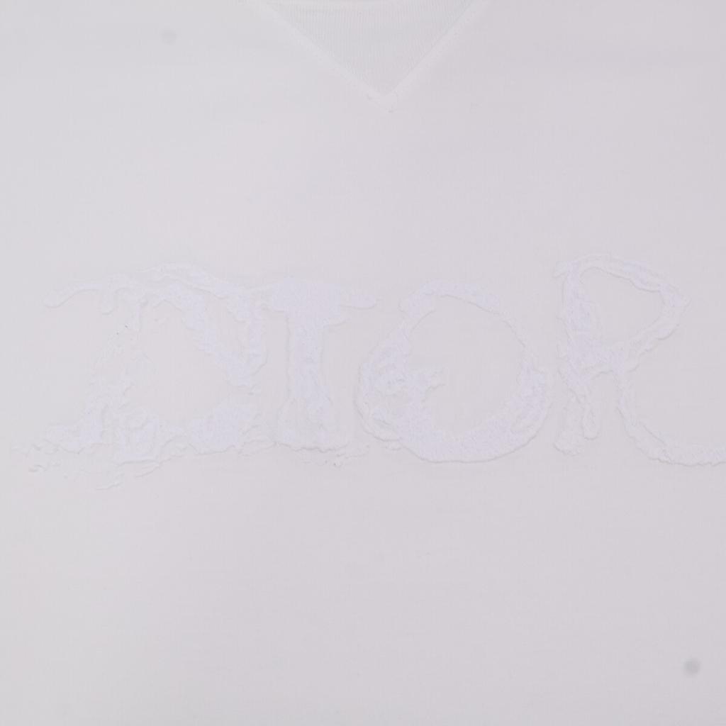 DIOR White front logo short sleeve T-shirt tops M whiteUsed