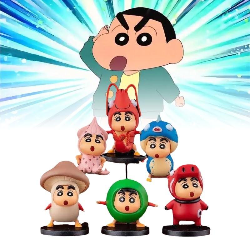 Crayon 6pcs Shin Chan Food Costume Pvc Toy Model Desktop Decor Gift Christmas