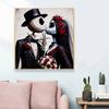 5D DIY Diamond Painting Decorative Kissing Skeleton Full Round Drill Scenery Diamond Embroidery Cross Stitch Kits Home Decor Gift