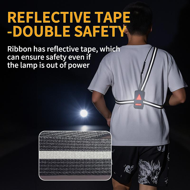 Chest Running Light Wearable LED Bike Light USB Rechargeable Red Safety Light Multi-LED Design New Sports Light