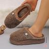 Pantofole Invernali Peluche con Suola Spessa per Donne Casa Interna Piattaforma Chunky Pantofole Soffici Donna Antiscivolo Calde Coppie Scarpe di Cotone