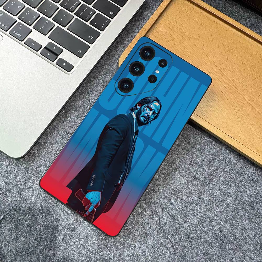 1pc Classic J-john Movie W-wick Phone Case For Samsung S 24 Fe 25 Ultra Plus 20 Lite 21 30 22 23 24 22 Ultra 5G Fundas