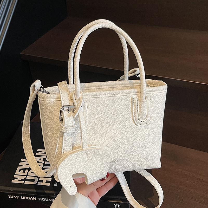 Hot-selling High-quality Simple Lychee Pattern Portable Bucket Bag Women's Casual Versatile Commuter Shoulder Messenger Bag