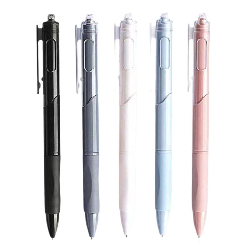Quick-Drying 0.5mm Black Gel Pen with White Brush Tip - Ideal for Students