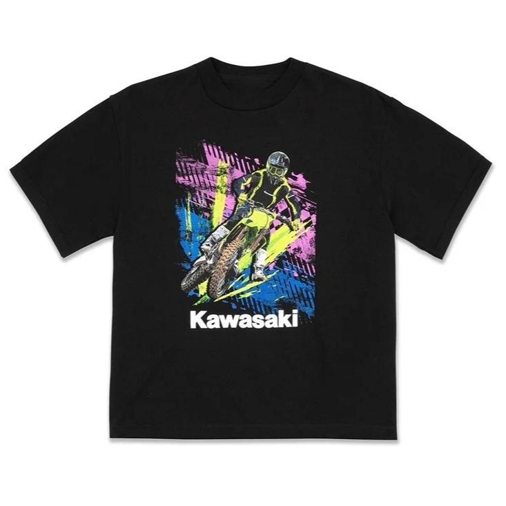 Kawasaki Off-road Motorcycle Printed Cotton T-shirt Summer Men s and Women s Harajuku Clothing Fashion Casual Motorcycle T-shirt 4XL