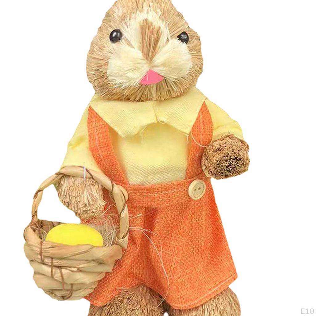 14 Inch Easter Bunny Figurine, Handmade, Lovely Photography Props, Animal Crafts for Holiday