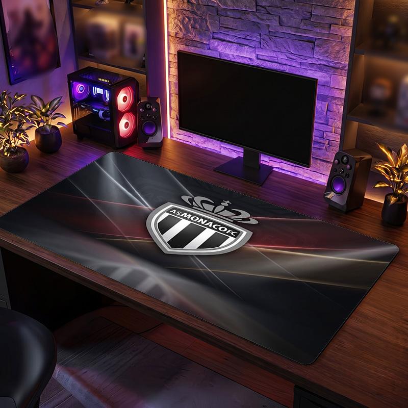 Tappetino Mouse Tema Monaco FC, Design Logo Calcio Tappetino Scrivania Gaming XXL Antiscivolo per Mouse del Computer