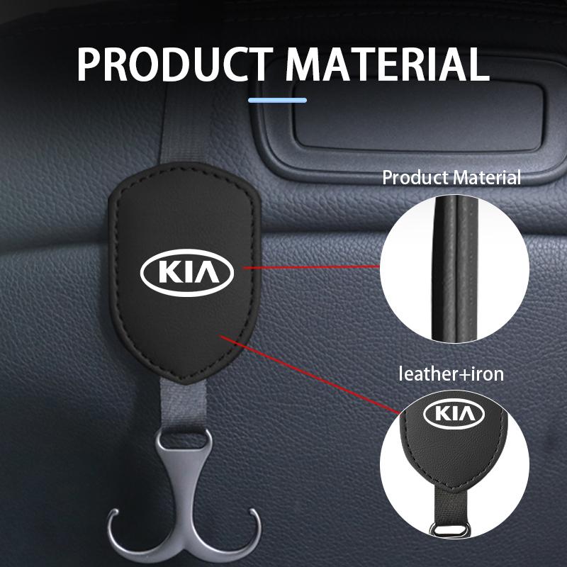 AABIU1 Car Black Rope Double Hook Strong Load-brearing Storage Hanger For KIA K5 K2 Rio Optima Sportage Venga Sorento Stonic Forte