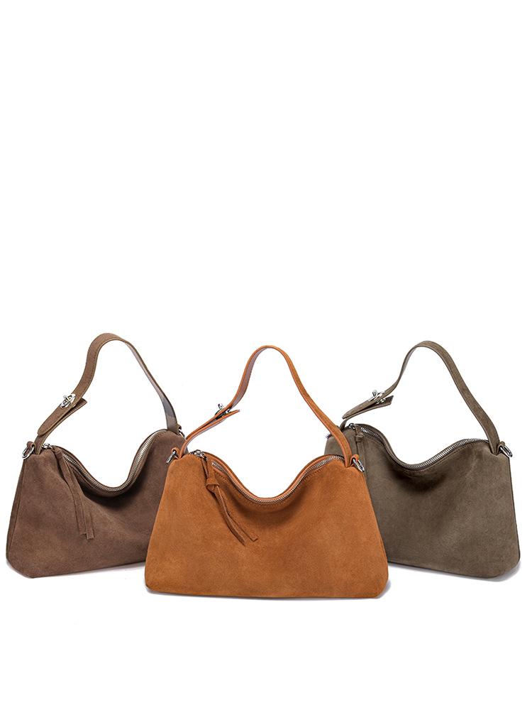 Women's 2026 Korean Fashion Large Capacity Genuine Leather Frosted Cowhide Crossbody Shoulder Bag