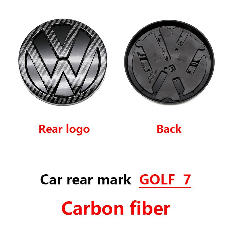Chrome Silver/Glossy Black Front Radiator Grille & Rear Trunk Lid Emblems for VW Golf 7 (2014 - 2017) - Auto Badge Accessories
