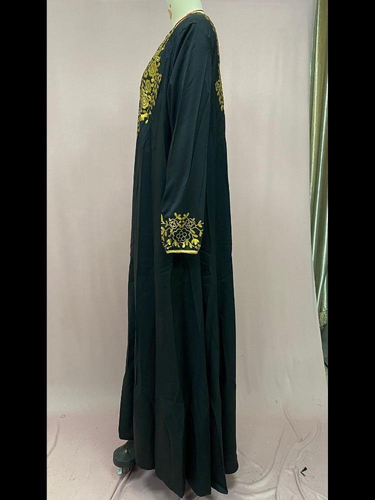 Spring Casual Ethnic Style Long Dress European American Inspired Print Middle Eastern