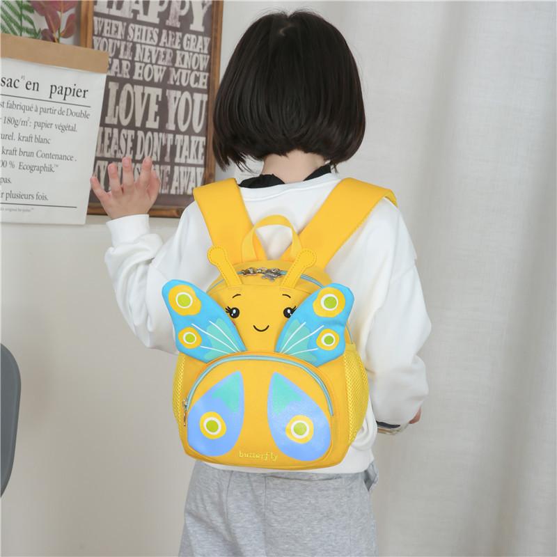 Adorable Girls Cartoon Butterfly School Bag With Wear-resistant Fabric