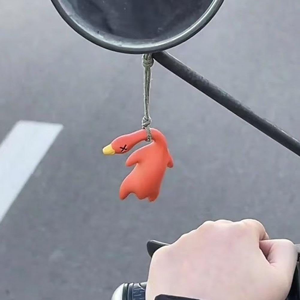 5.4x4.7cm Renk Değiştiren Kızarmış Ördek Araba Süsü Sıcaklık Hatırlatıcı Araba Rengi Değiştiren Kızarmış Ördek İpli Yaratıcı Süs 4 adet