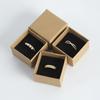 24pcs 4x4x3cm Ring Jewelry Kraft Box Brown Organizer Carton Cardboard Travel Jewelry Gift Packaging Box Case With Sponge Inside