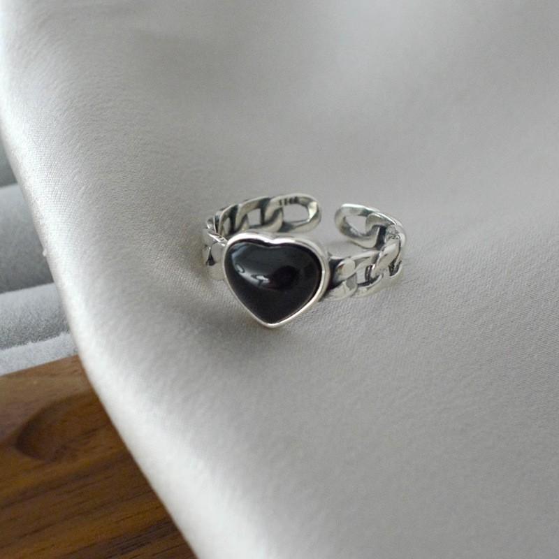 Exquisite Heart Ring For Women Adjustable Open Design Trendy Korean Style Fashion Jewelry