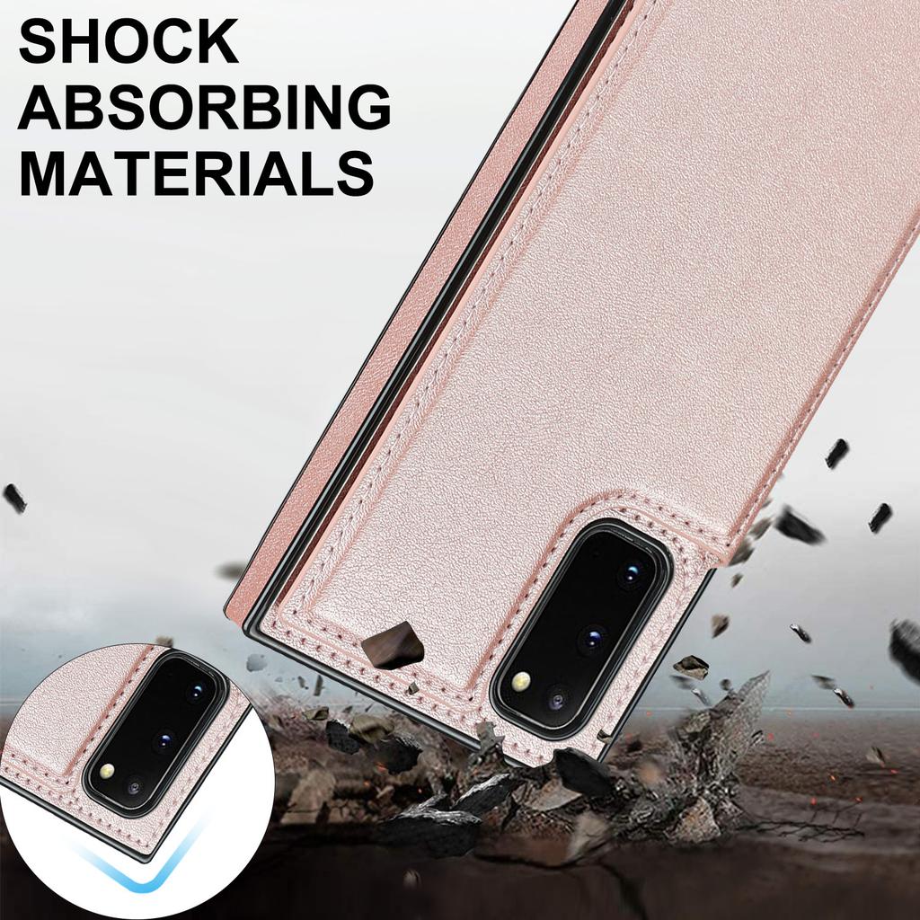 Dual Button Card Holder Wallet Phone Case for Samsung Galaxy S25 Ultra S24 Plus S23 FE S22 S21 S20 Note 20 Bracket Leather Cover