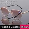 Bifocal Reading Glasses Men Anti Fatigue Presbyopic Eyewear Ultralight Tea Resin 0 To +400 Look Far Near Business