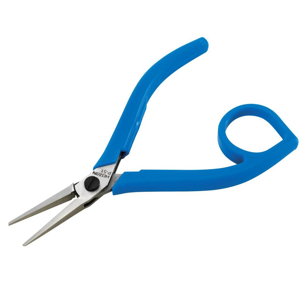 HOZAN Precision Pliers, 0.08mm diameter ultra-fine copper wires can be firmly grasped at the tip, anti-static specifications P-51