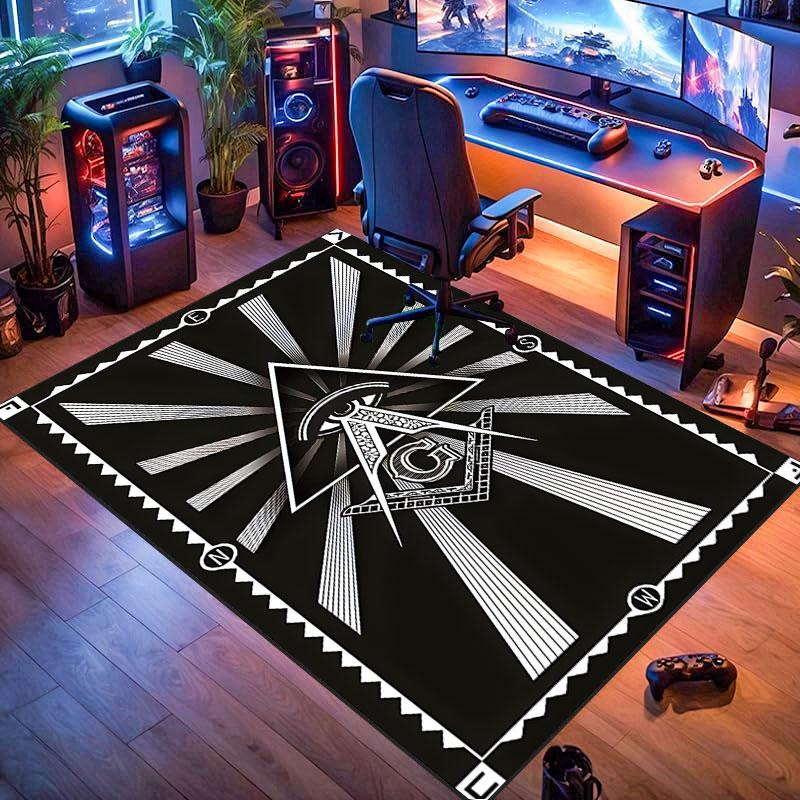 Freemason symbol rug, suitable for living room, bedroom, game room, computer room and home décor.
