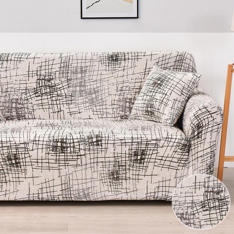 Lattice Printed Sofa Cover for Living Room Pet Kids Stretch Elastic Couch Cover for L Shape Sectional Furniture Protector