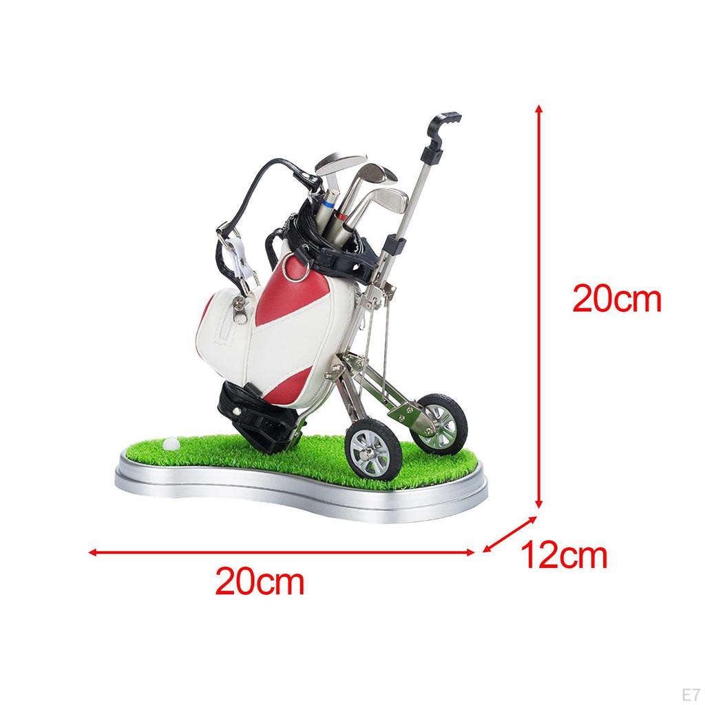 Golf Bag Miniature Pen Holder Souvenir 20x12x20cm Decorative Desk Toy for Home Office Book