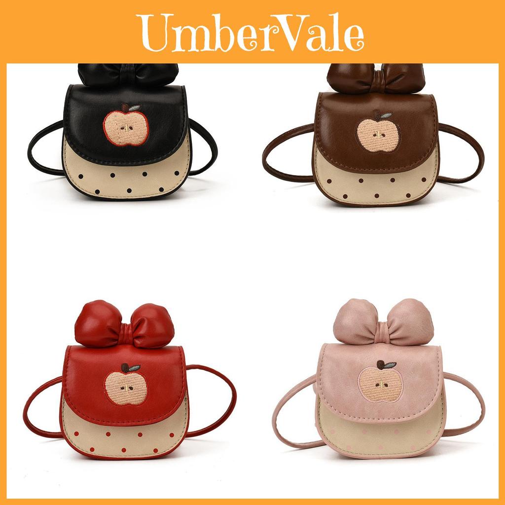 Cute Cartoon Bowknot Pu Mini Crossbody Bag For Daily Use